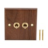 Double Toggle Switch Retro Walnut Wood Wall Mount Panel with