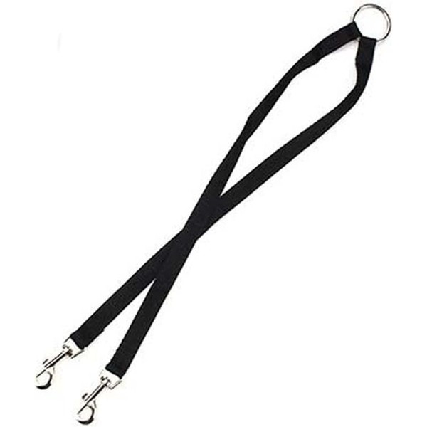 Black Double Dog Leash Lead,Adjustable Two Dog Leash Pet Traction