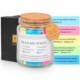 Bible Verse Jar, Read Me When Bible Verses Jar for Emotions and Feelings,Scripture Prayer Cards Hope Jar,Religious Graduation Gift,Bible Accessories,Christian Gifts for Women Men Mom Dad Friend