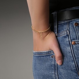 Cherished Moments 14K Gold Plated Sterling Silver Stackable Beaded Bracelets or Matching Mom & Me Jewelry for Teens and Women or Mom and Me Jewelry (Adult)