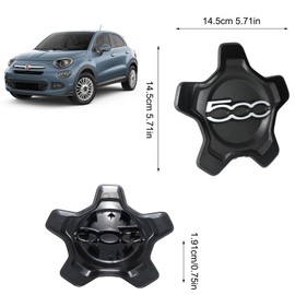 Set of 4 Fiat 500 Wheel Trims, Confezione 4 per 500x Copri Ruota Hup Trim, Coprimozzo 500x, Copricerchi 500x, Accessori 500x Di Aggiornamento 735626312, 735626311 Sostituzione per 500x (White AA