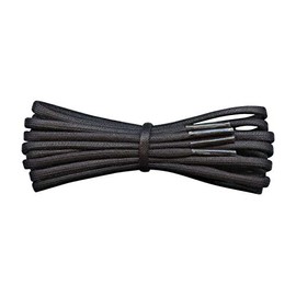 Fabmania Waxed Cotton Shoelaces - 3 mm round - Black - Length 90 cm - Made in England
