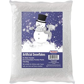 Prextex Artificial Snow 285g Fake Snow Flakes for Christmas Tree Decorations - Instant Snow White Dry Plastic Snowflakes for Holiday Decor and Ideal Home Winter Displays, Eco Friendly Party Decor