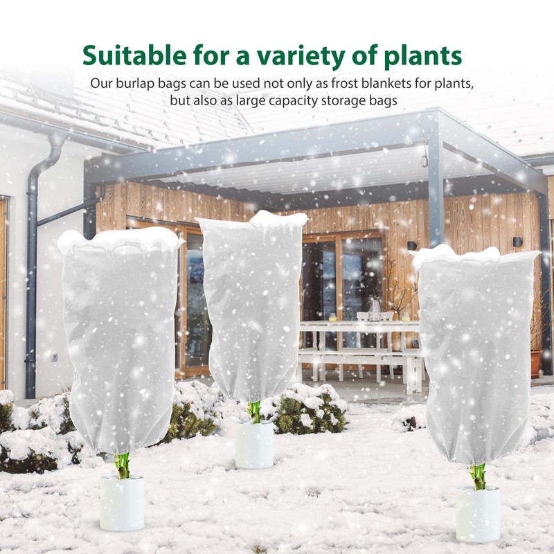 UKQRRTC 5Pcs Shrub Cover Freeze Protection Winter Drawstring Shrub Cover