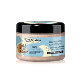 L'Erboristica Athena's - Scrub Corpo Idratante e Vellutante - Crema Corpo Esfoliante e Levigante con Olio di Cocco, Olio di Monoi e Granuli di Albicocca - 200 ml