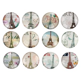 Glass Strong Eiffel Tower Refrigerator Magnets,12 Pack Paris Magnetic Fridge Stickers,Whiteboard Locker Dishwasher Magnets for Kitchen Office Classroom Supplies (Eiffel Tower Refrigerator Magnet)