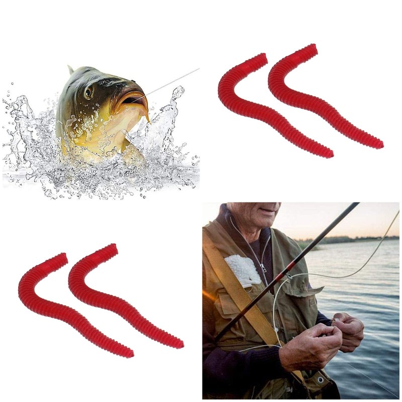EMSea 200PCS Artificial Earthworm Fishy Smell Biomimetic Fishing Lure Soft