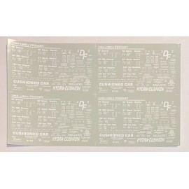RAIL GRAPHICS HO DECAL-ASST FREIGHT CAR DATA-WHITE (1960’s-‘80’s) DOES MULT CARS