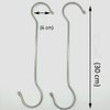 Maydahui S-shaped Hooks (Set of 6, Silver, Large, 11.8 inches
