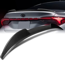 HYPERSPEED Real Carbon Fiber Trunk Spoiler Wing Lip kit Rear Lip kit V-Style Fit for 2019 2020 2021 2022 Toyota Avalon Sedan 4-DR, Car Mods Exterior Accessories, Automotive Replacement Parts Assembly
