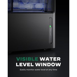 Silonn Portable Countertop Ice Maker - 20lbs of Bullet Ice per Day, Makes Ice in 6 Minutes, Stainless Steel with Visible Water Level Window, Ideal for Kitchen, Office, and Camping