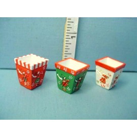 Falcon Miniature Flower Pots (3) #4130 Angels Square Falcon 1/12 Scale