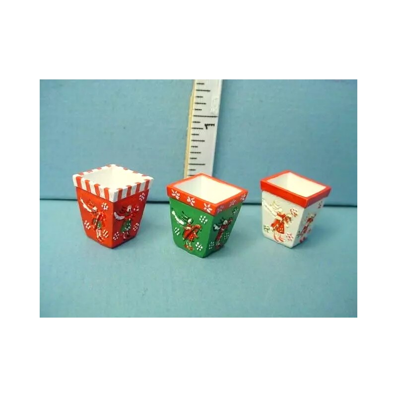 Falcon Miniature Flower Pots (3) #4130 Angels Square Falcon 1/12