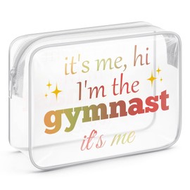 Gymnastics Gifts for Girls Clear Makeup Bags with Zipper Gymnastics Themed Birthday Party Cosmetic Travel Bag Organizer Gymnastics Team Gifts Gymnastics Coach Gifts for Women Gymnastics Lovers Gifts