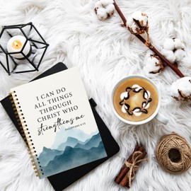 ZFQ Bible Philippians 4:13 Journal for Women,Christian Inspirational Spiral Bible Notebooks,Scripture Hardcover Spiral Notebook 5.5x8.3