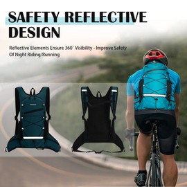 TEUEN 10L Hydration Pack with 2L Hydration Bladder, Ultralight Trail Backpack Hydration Pack Bicycle Backpack for Running, Camping, Hiking, Marathoner, Fishing