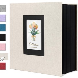 Linen Photo Album 4x6 Large Capacity 1000 Pockets Pictures Fabric Cover Books Albums Wedding School Family Anniversary Baby Memory Engagement Travel Albums(Beige, 1000 Pockets)