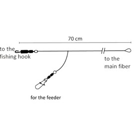 PRO FILSTAR Assembly of Method Feeder Rig N3 - Length 70 cm - Fibre Thickness 0.259 mm - Fishing Carp Accessories - Carp Fishing - Carp Assembly - Feeder Leader - Feeder Rig Feeder Basket - Fishing