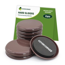 COVERCORNER Furniture Sliders for Carpet 8 PCS - 4 3/4 inch Furniture Moving Slider Chair Legs Floors Protectors– Move Your Furniture Easy & Safely(for Carpet) Brown