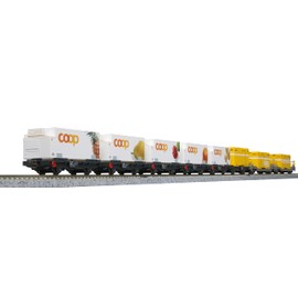 KATO 10-1731 N Gauge Rattish Railway Container Cargo Train, Set of 8, Railway Model, Freight Car, White