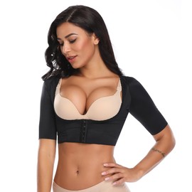 SLIMBELLE Arm Slimming Sleeves for Women Compression Grments after Liposuction Psture Crrector Arm Faja-Black-M