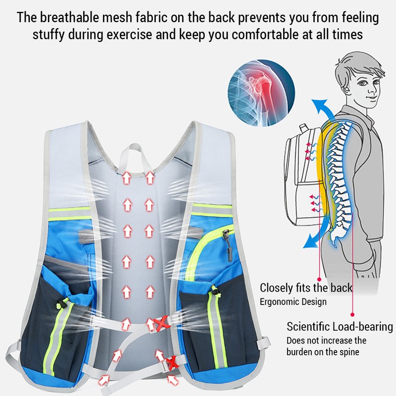 Nylon Hydration Backpack Water Backpack with 2L Hydration Bladder for