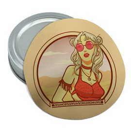 Boho Chic Bohemian Fashionable Hippie Woman In Desert Round Rubber Non-Slip Jar Gripper Lid Opener
