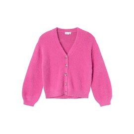 NAME IT Girls' Nkfnirilis LS Knit Card Cardigan, phlox pink