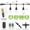 Larkvue 48FT Outdoor String Lights with Remote, Dimmable Patio Lights