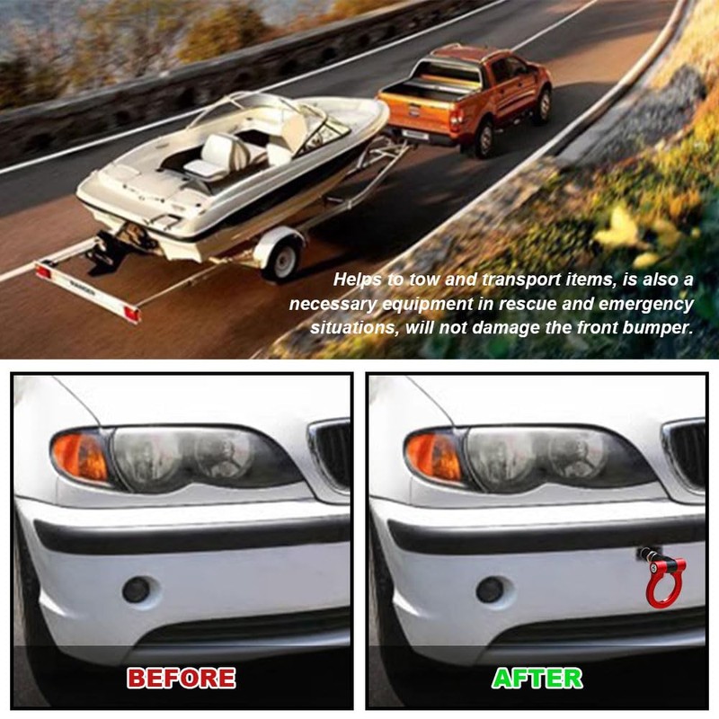 HEVLE Racing Towing Car Tow Hook, Car Front Bumper Tow
