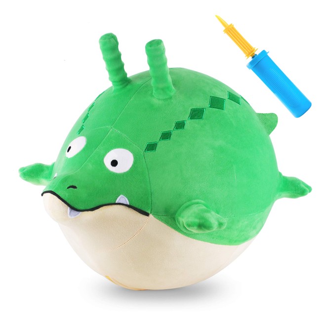 iPlay, iLearn Bouncy Pals Ball Hopper Toy, Plush Gator Hopping Ball, Inflatable Animal Hop Ball, Indoor n Outdoor Ride on Crocodile, Active Gift for 18 24 Month, 2 3 4 Year Olds Kid Toddler Boy Girl