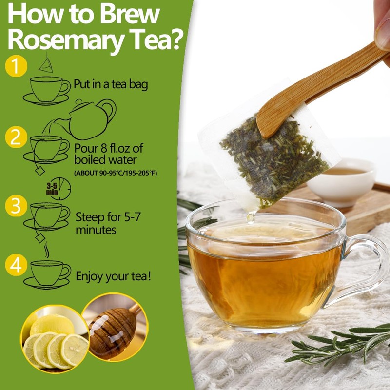 Premium Rosemary Tea Bags, 100 Teabags. Made with 100% Pure