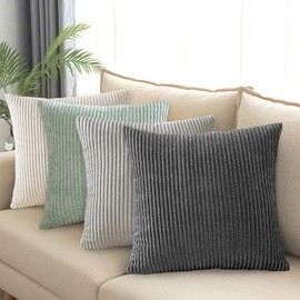 AMFUN Set of 4 Corduroy Cushion Covers, Decorative Cushion Covers, Decorative Cushion Cover, 40 x 40 cm, Sofa Cushion, Couch Cushion, Decorative Cushion Cover for Sofa, Armchair, Home, Bedroom