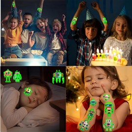 10 Blätt Tattoos für Kinder,Roboter Kinder Tattoo Jungen Spielzeug ab 3 4 5 6 7 8 9 10 Jahre Leuchttattoos Kindertattoos Geschenk Junge 3-12 Jahre Temporäre Tattoos Party Gadgets Sticker Set