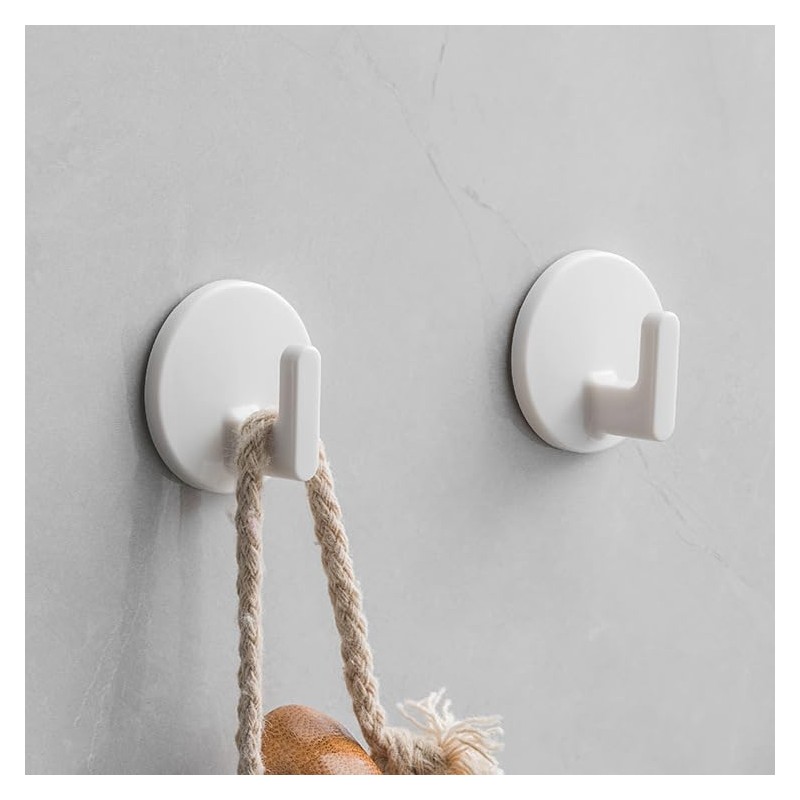 lightstar 6 Pcs Adhesive Hooks, Plastic Hooks, Small Wall Hooks