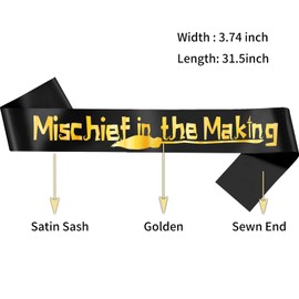 Mischief in the Making Sash, Magic-Themed Baby Shower Sash - Mom to Be for Gender Reveal Party, Magic Welcome Baby Party Supplies, Baby Shower Decorations for Girl Boy Gender Reveal Celebrations