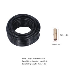 Unbranded 100 Feet 3/8 Inch Pond Lake Aerator Hose Kit with Barb Fitting and Clamps A1