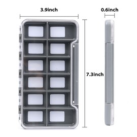 Maxcatch Super Slim Magnetic Back Waterproof Fly Fishing Box: 6, 12, or 18 Compartments(HB98A (6 Compartments))