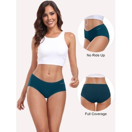 coskefy Womens Underwear Cotton Hipster Panties Low Rise Breathable Ladies Bikini Undies 6 Packs