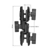 Strg Double Socket Swivel Arm with Dual 1" Ball sockets,