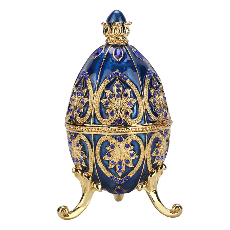 European Style Shiny Artificial Diamond Easter Egg Metal Crafts Jewelry
