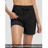 BALEAF Swim Shorts Women 5" High Waisted with Zip Pockets