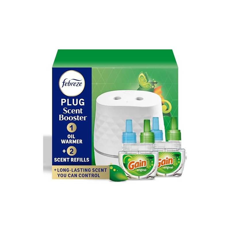 Febreze Plug Scent Booster Starter Kit with Gain Refills