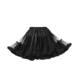 Adult Ballet Tutu Skirt Elastic Waist Princess Tulle Pettiskirts Costume Petticoat Knee Length Black Puffy Skirts