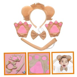 BIUDECO Chic Lion Ear Hairband Bow Tie Decorative Party Headdress for Cosplay Supplies