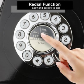 Sangyn Classic Retro Telephone Vintage Style Cord Phone with Push Button Old Fashioned Landline Desk Phone for Home Office Hotel and Bar