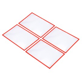 PATIKIL A4 8.3x11.7 Inch Magnetic Picture Frame, 4 Pack Magnetic Sign Holder Display Frame for Refrigerator Office Photo, Red