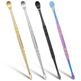4 Pcs Wax Carving Tools Stainless Steel Wax Tool Carving Tool Kit Double-Headed Sculpting Tool Spoon Stainless Steel Sculpture Tool 4.72 Inch（Rainbow, Black, Gold, Silver）