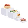 ejonirinjonir 4pcs Acrylic Display Risers,Dessert Table Display Set,White Cupcake Stand Holder,Dessert Shelves for Party,Large Shelf Risers for Figures