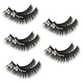 BIUDECO Charming 5 Sets False Lashes Rhinestones Long and Thick Natural Look Makeup Lashes for Women